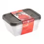 keeeper fredo fresh maisto laikymo indų rinkinys, 3x 1,25 L, stačiakampiai, permatomu pagrindu ir pilku dangteliu 3067582700000