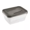 keeeper fredo fresh maisto laikymo indų rinkinys, 3x 1,25 L, stačiakampiai, permatomu pagrindu ir pilku dangteliu 3067582700000