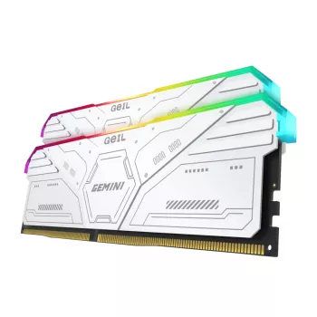 GeIL Gemini RGB 32GB DDR5 6000MHz darbalaukio žaidimų atmintinės rinkinys (2 x 16GB) – baltas