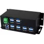 EXSYS EX-1112HMS 12 prievadų USB 3.2 Gen 1 pramoninis DIN bėgio šakotuvas