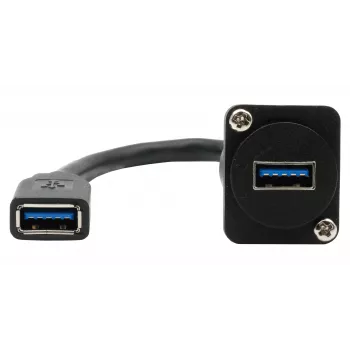 EXSYS EX-49165 D-Type panelinis USB-A moteriškas-moteriškas kabelio adapteris, USB 3.2 Gen 1, 20 cm
