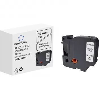 Renkforce RF-LT-D45803 suderinama DYMO D1 etikečių juosta, 19 mm, balta/juoda, 7 m RF-6027838