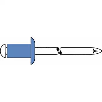 GESIPA aklinė kniedė plieninė/plieninė 4x8mm pusapvalė galvutė, sukibimo diapazonas 2,5-4,5mm (6310443)