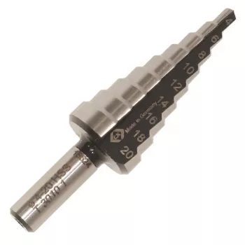 C.K Tools HSS laiptinis grąžtas 6-20 mm T3010 1 su cilindriniu kotu