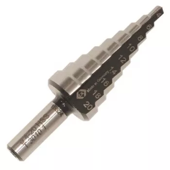 C.K Tools HSS laiptinis grąžtas 6-20 mm T3010 1 su cilindriniu kotu