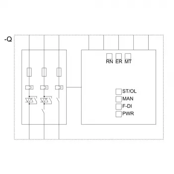 Siemens SIRIUS 3RK1 variklio starteris 3RK1308-0CE00-0CP0, 0,3-1,25 A, DOL, 3 polių, 200 V AC
