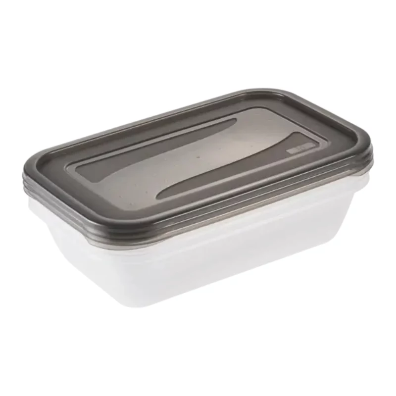keeeper fredo fresh maisto laikymo indų rinkinys, 3 x 2,4 L, stačiakampiai, permatomi su pilkais dangteliais 3067982700000