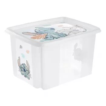 keeeper karolina Stitch 30 litrų sukamųjų/dėžiamųjų dėžių su dangčiu, PP, permatoma, 1 vnt. 1223800131900