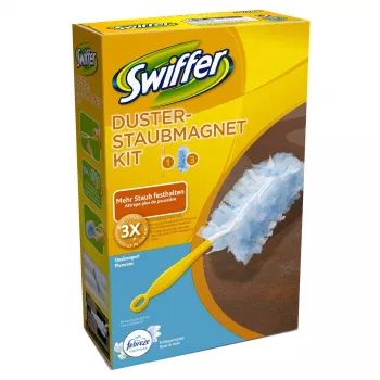 Swiffer Staubmagnet su Febreze kvapu – starterio rinkinys: dulkių šluostė su rankena + 3 keičiami įklotai 5410076542284