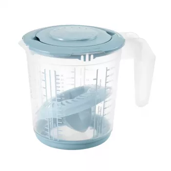 keeeper Matteo matavimo indų rinkinys, 3 dalių, PP, Nordic Grey/Transparent, su integruotomis skalėmis skysčiams, cukrui, miltams 3004568015500
