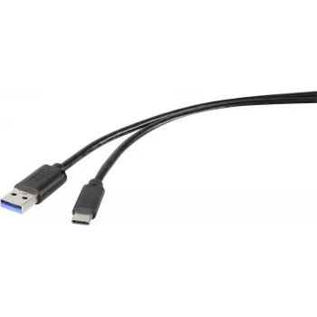 Renkforce RF-4599658 USB 3.2 Gen 1 kabelis, USB-A į USB-C, 0,5 m, juodas