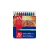 Caran d'Ache Neocolor I Metallic vaškiniai pieštukai, rinkinys iš 10, apvalūs su popierine įvore 7004.310