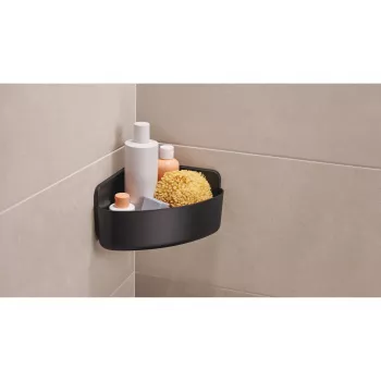 tesa LAVAA kampinis dušo krepšys, matinės juodos spalvos, lipnus, be gręžimo, iki 6 kg 40518-00000-00