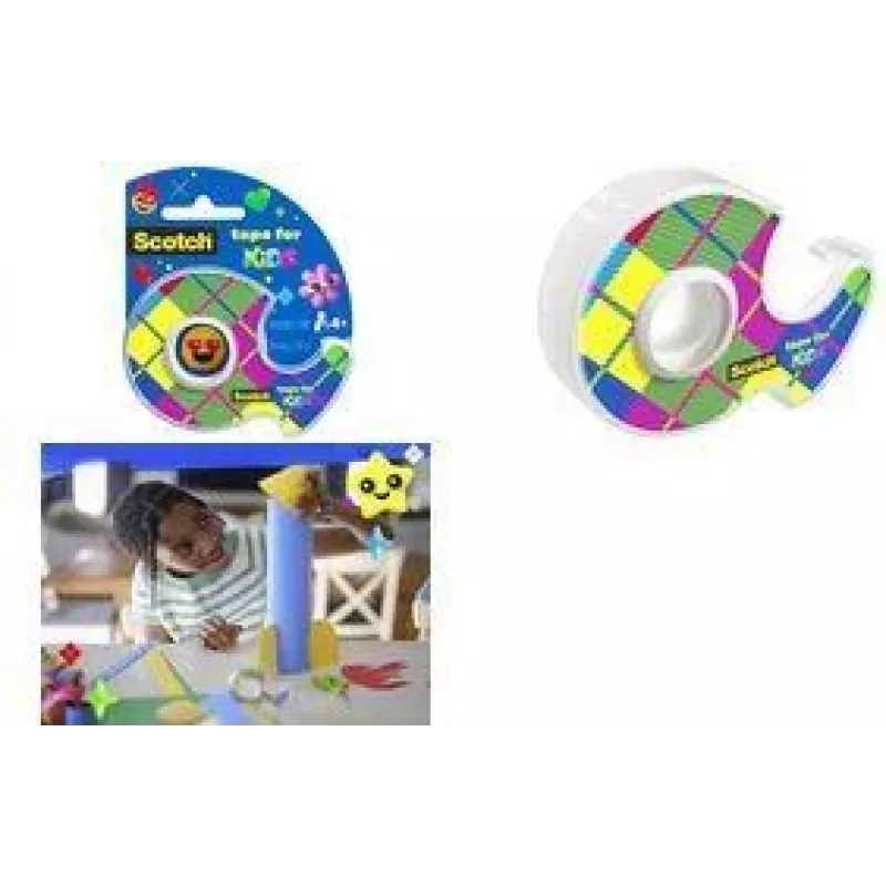 3M Scotch Kids Tape, 19 mm x 15 m, nematoma matinė, rankinis dozatorius, 1 ritinys 7100410261