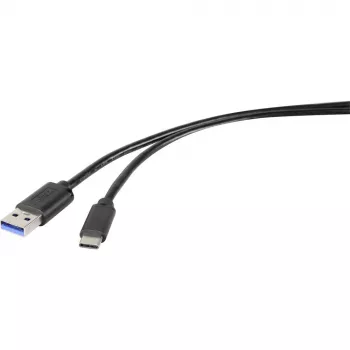Renkforce RF-4535908 USB 3.2 Gen 1 kabelis, USB-A į USB-C, 3 m, juodas