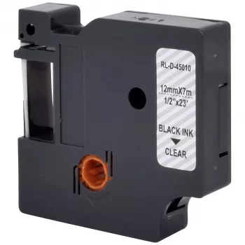 RENKFORCE RF-LT-D45010 suderinama DYMO D1 etikečių juosta 12mm permatoma juoda 7m RF-6027820