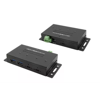 EXSYS EX-1240HMVS pramoninis 4 prievadų USB 3.2 Gen 2 šakotuvas, DIN bėgių tvirtinimas, metalinis