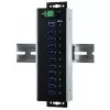 EXSYS EX-1110HMVS-WT pramoninis 10 portų USB 3.2 Gen 1 šakotuvas, montuojamas ant DIN bėgio, metalinis, 5Gbps