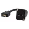 EXSYS EX-49162 HDMI Type A (moteriškas) į (vyriškas) adapterio kabelis, 20 cm, 4K, High Speed with Ethernet, juodas