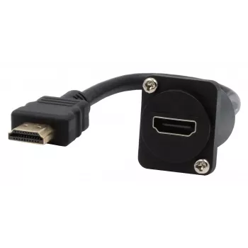 EXSYS EX-49162 HDMI Type A (moteriškas) į (vyriškas) adapterio kabelis, 20 cm, 4K, High Speed with Ethernet, juodas