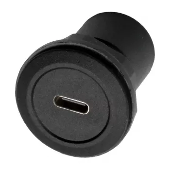 EXSYS EX-49214 USB-C moteriškas į moterišką adapteris, skirtas montuoti į skydą, USB 3.2 Gen 1, 5 Gbps, įsukamas, nikeliuotas