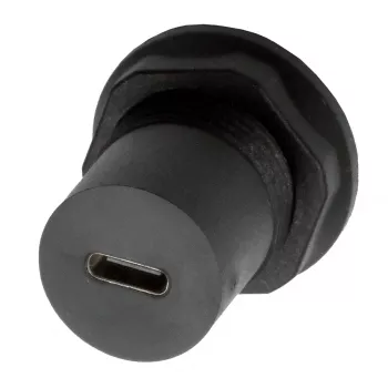 EXSYS EX-49214 USB-C moteriškas į moterišką adapteris, skirtas montuoti į skydą, USB 3.2 Gen 1, 5 Gbps, įsukamas, nikeliuotas