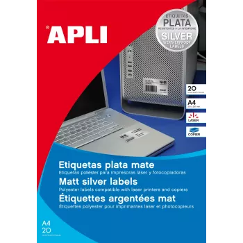 AGIPA 1227 neperšlampantės poliesterio plėvelės etiketės 105 x 148 mm baltos (1 lapas)