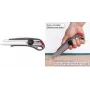 NT Cutter L-550GP 18 mm lūžtamas universalus peilis su aliuminio korpusu, metaliniu ašmenų kreiptuvu, varžtiniu fiksatoriumi, antracito spalvos