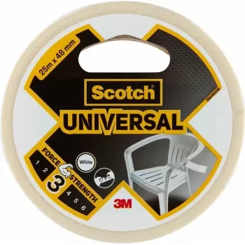3M Scotch Universal Tape 2000 balta 48 mm x 25 m, 6 ritinėliai - daugiafunkcė PE plėvelės juosta rišimui, tvirtinimui, remontui ir sandarinimui 7100205295