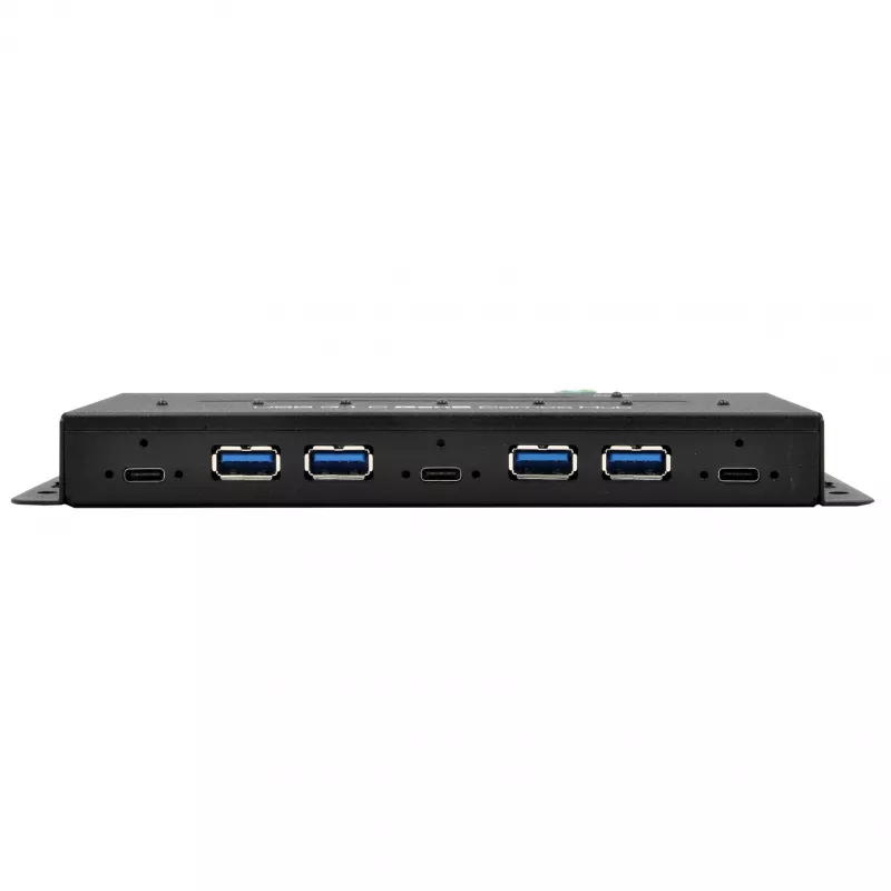 EXSYS EX-1247HMVS 7 prievadų USB 3.2 Gen 2 pramoninis šakotuvas su DIN bėgio laikikliu