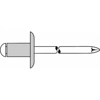 GESIPA aklinė kniedė 4,0 x 12,0 mm aliuminis/plienas, didelė galvutė - 500 vnt. (1454097)