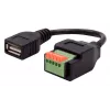 EXSYS EX-49128 USB-A lizdas į 5 kontaktų gnybtų bloko adapterio kabelis su mygtuku, USB 2.0, 15 cm