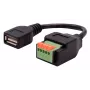 EXSYS EX-49128 USB-A lizdas į 5 kontaktų gnybtų bloko adapterio kabelis su mygtuku, USB 2.0, 15 cm
