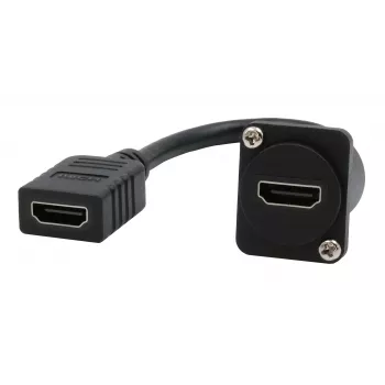 EXSYS D-Type HDMI moteriškas į moterišką kabelio adapteris 20 cm 4K 60Hz panelinis montavimas EX-49163