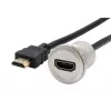 EXSYS EX-49180 metalinis HDMI adapteris, skirtas montuoti skydelyje, moteriškas į vyrišką, 30 cm