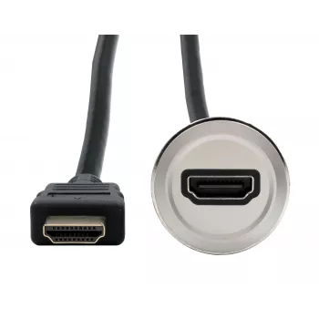 EXSYS EX-49180 metalinis HDMI adapteris, skirtas montuoti skydelyje, moteriškas į vyrišką, 30 cm