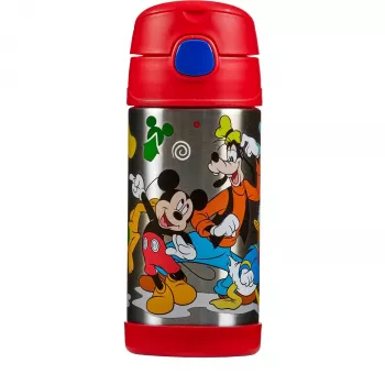 THERMOS FUNTAINER termosas su šiaudeliu, Disney Mickey, 0,35 L, nerūdijančio plieno, PP dangtelis 4113.411.035