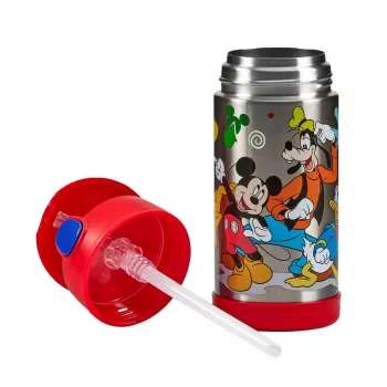THERMOS FUNTAINER termosas su šiaudeliu, Disney Mickey, 0,35 L, nerūdijančio plieno, PP dangtelis 4113.411.035