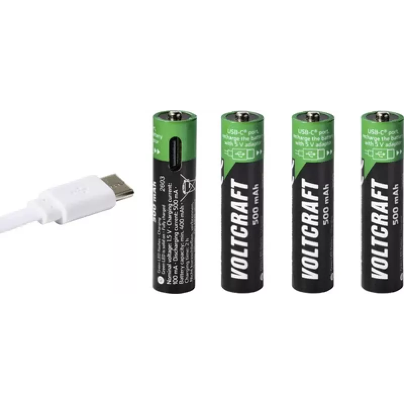 VOLTCRAFT Micro (AAA) Li-Ion akumuliatoriai 500 mAh 1,5 V, 4 vnt. (VC-17275565)