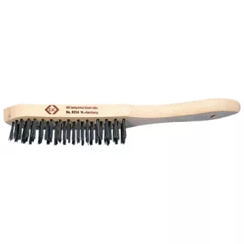 C.K Tools T6238 4 vielinis šepetys su 4 eilėmis grūdinto ir atleisto plieno vielos ir medine rankena