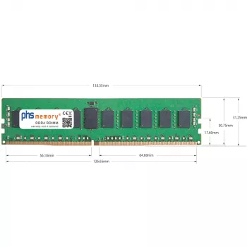 PHS-memory 32GB DDR4 ECC UDIMM 3200MHz PC4-25600E RAM modulis, skirtas Synology RackStation RS3626xs SP619473