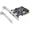 EXSYS EX-12001-2 PCIe x2 žemo profilio USB 3.2 Gen 2x2 adapteris