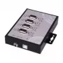 EXSYS EX-1344HMV Industrial 4-Port USB 2.0 Hub, Metal, DIN-Rail/Wall Mount, 7-24V DC, ESD & Surge Protection