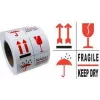 RILLPRINT 76900 Įspėjamieji lipdukai FRAGILE / KEEP DRY, nuolatiniai klijai, balti/raudoni/juodi, 74x105mm, 500 lipdukų ritinyje