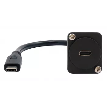 EXSYS EX-49166 D-Type USB-C moteriškas į vyrišką adapterio kabelis, USB 3.2 Gen 2, 20 cm, juodas