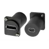 EXSYS EX-49170 DisplayPort į Mini DisplayPort moteriškas adapteris, skirtas montuoti skydelyje, 4K UHD