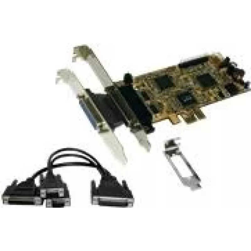 EXSYS EX-44344 2S/2P PCI-Express daugiafunkcė I/O plokštė su aštuonkojo kabeliu, RS232 ir IEEE1284