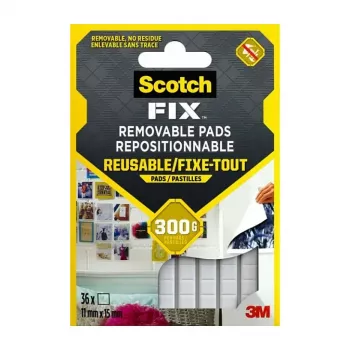 3M Scotch-Fix tvirtinimo kvadratėliai 11 mm x 15 mm balti, 64 vnt. 7100263372