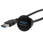 EXSYS EX-49220 USB 3.2 Gen 1 panelinis adapterio kabelis, Type-A female į male, 30 cm, juodas