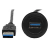 EXSYS EX-49220 USB 3.2 Gen 1 panelinis adapterio kabelis, Type-A female į male, 30 cm, juodas